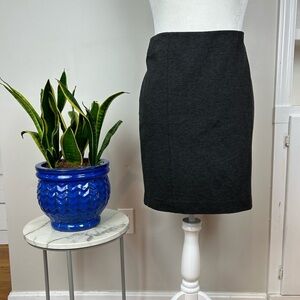 J. Jill Charcoal Gray Ponte Knit Stretch Mini Pencil Skirt